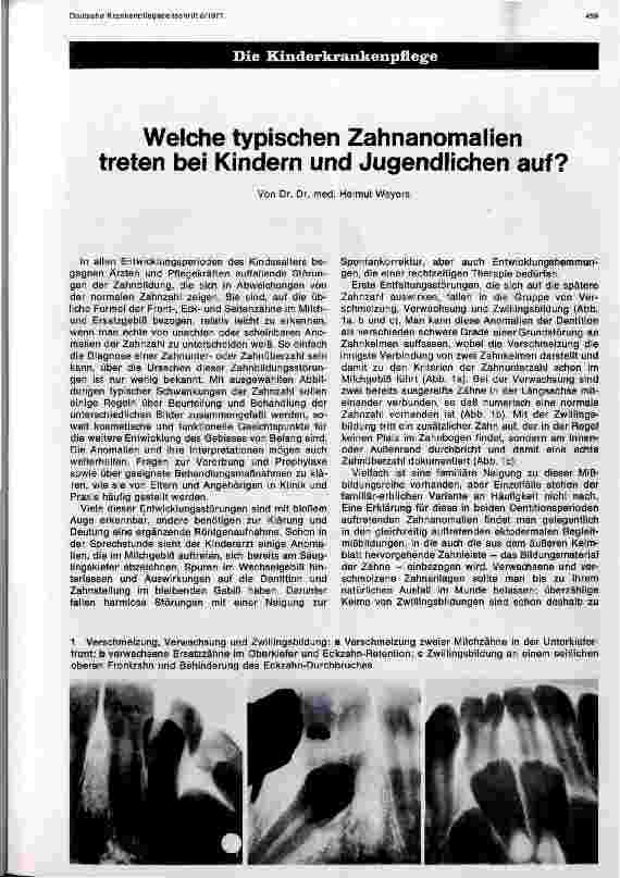 Vorschauseite 1: Welche typischen Zahnanomalien treten bei Kindern und Jugendlichen auf?