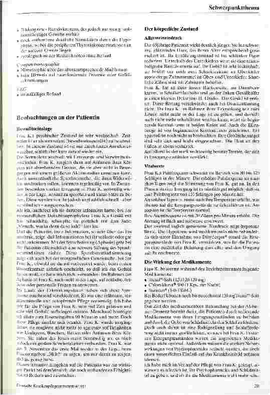 Vorschauseite 2: Pflege einer Patientin mit präseniler Demenz