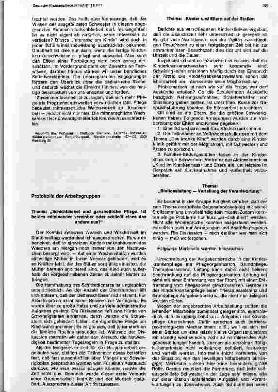 Vorschauseite 4: Kinderkrankenpflege heute - veränderte Anforderungen an die Pflege