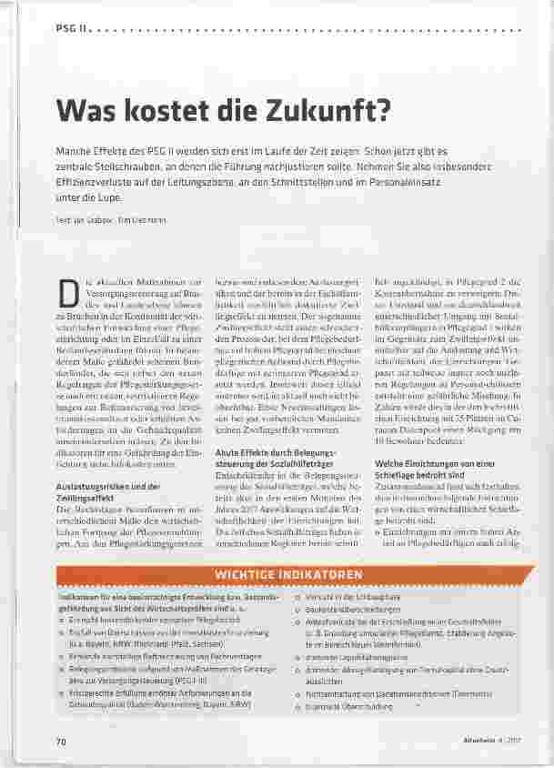Vorschauseite 1: Was kostet die Zukunft?