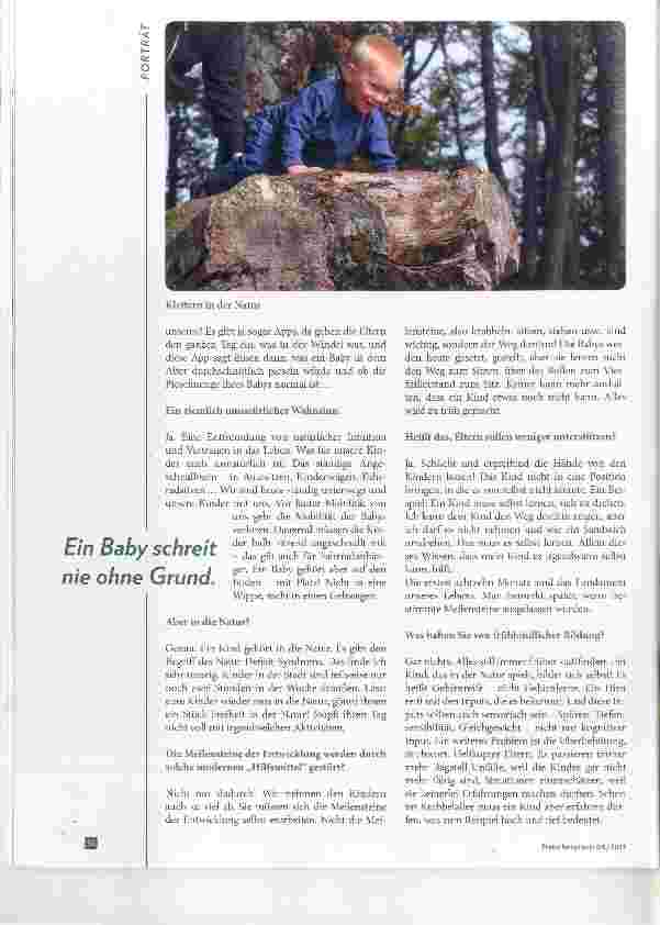 Vorschauseite 5: Monika Bauer „Die ersten achtzehn Monate sind das Fundament unseres Lebens“