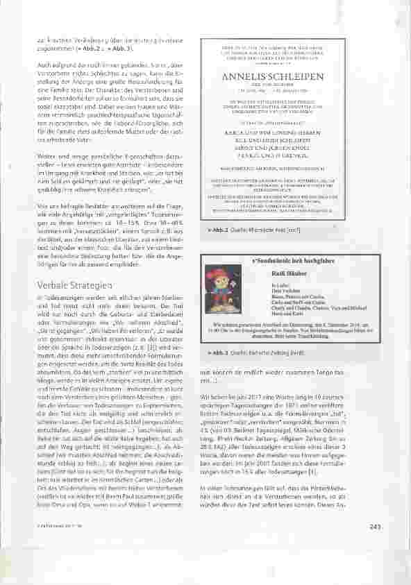 Vorschauseite 3: Todesanzeigen von kundigen Leserinnen analysiert