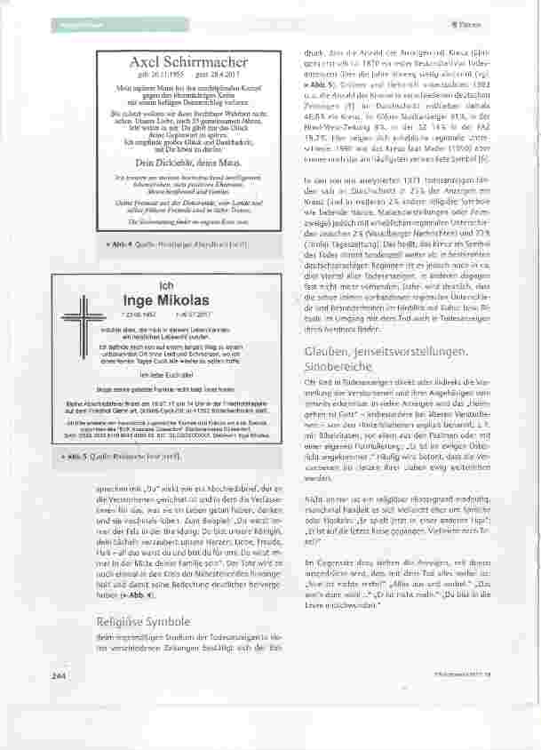 Vorschauseite 4: Todesanzeigen von kundigen Leserinnen analysiert