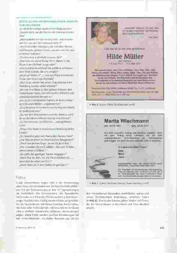Vorschauseite 5: Todesanzeigen von kundigen Leserinnen analysiert