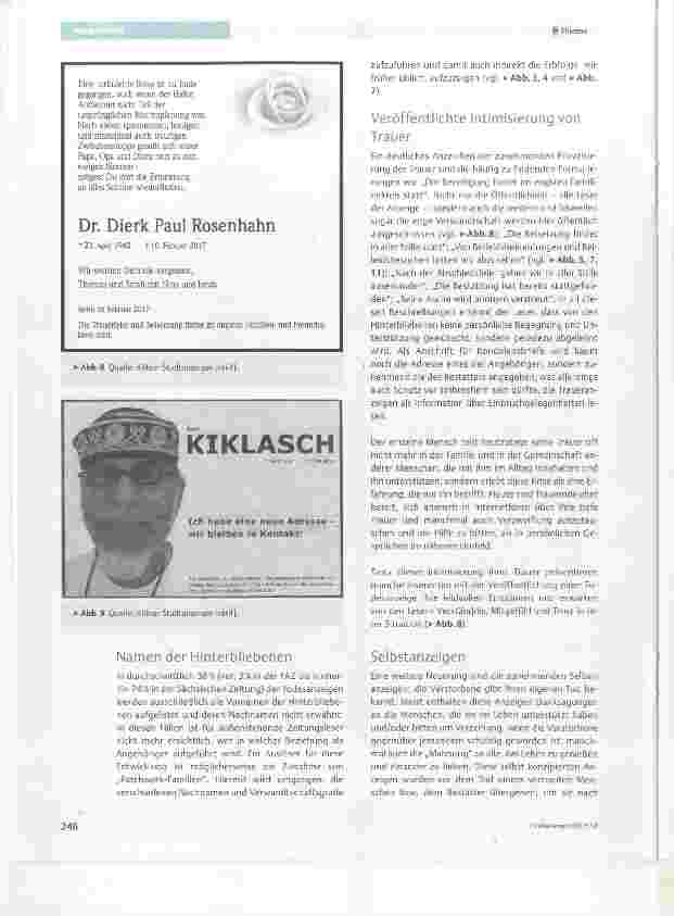 Vorschauseite 6: Todesanzeigen von kundigen Leserinnen analysiert