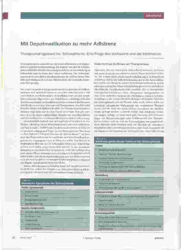 Vorschauseite 1: Mit Depotmedikation zu mehr Adhärenz