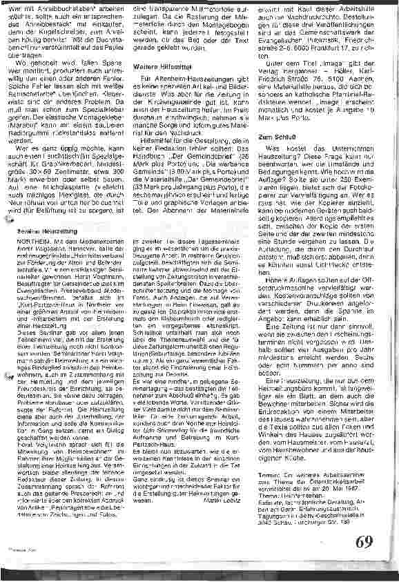 Vorschauseite 6: Eine Heimzeitung ist sinnvoll