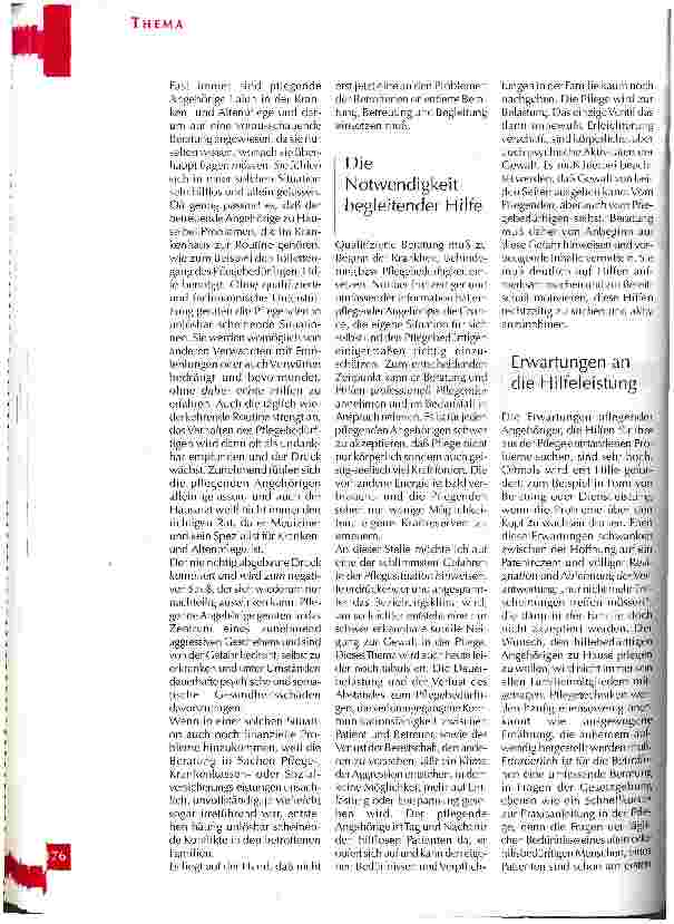 Vorschauseite 3: Möglichkeiten der Begleitung pflegender Angehöriger durch die Diakonie- Sozialstation am Beispiel der Diakonie-Sozialstation Büchen-Pötrau