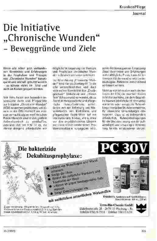 Vorschauseite 1: Die Initiative Chronische Wunden - Beweggründe und Ziele