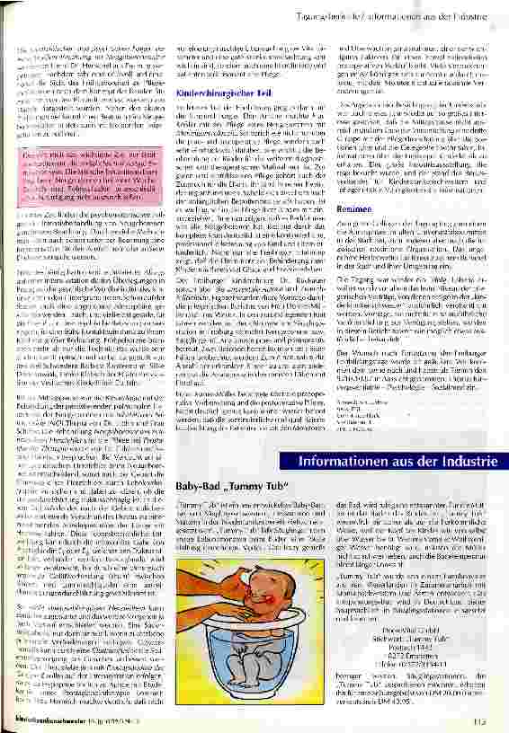 Vorschauseite 2: Neonatologie - 8. Freiburger Fortbildung für Kinderkrankenpflege 1996