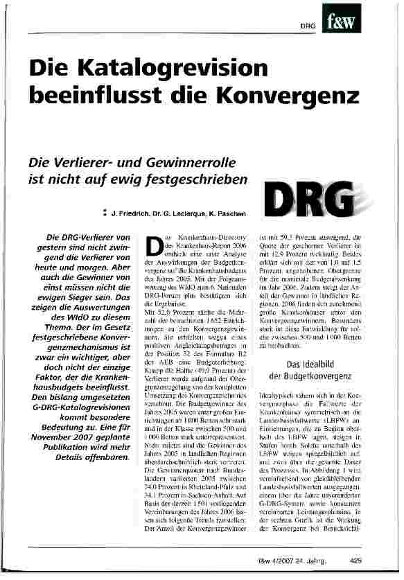 Vorschauseite 1: Die Katalogrevision beeinflusst die Konvergenz