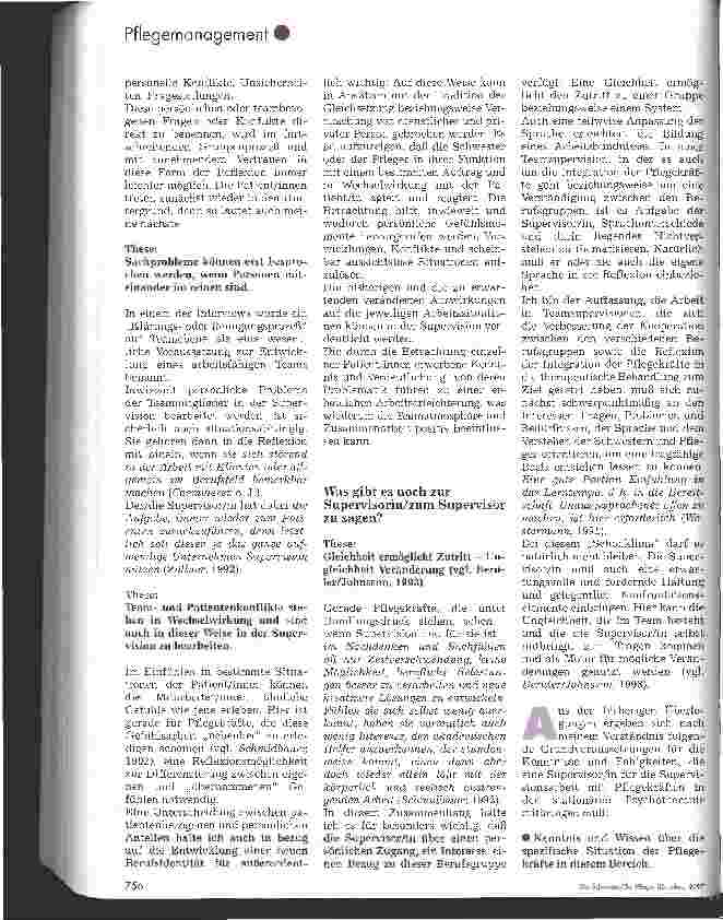Vorschauseite 3: Und wenn es keinen Spaß macht... Supervision als unterstützendes Moment für Schwestern und Pfleger in der stationären Psychotherapie 2. Teil