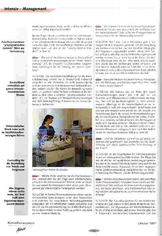 Vorschauseite 2: Paradebeispiel für den technischen Fortschritt Die Entwicklung der Intensivmedizin