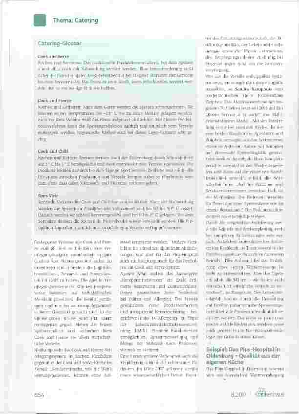 Vorschauseite 2: Konzepte für die Krankenhausküche