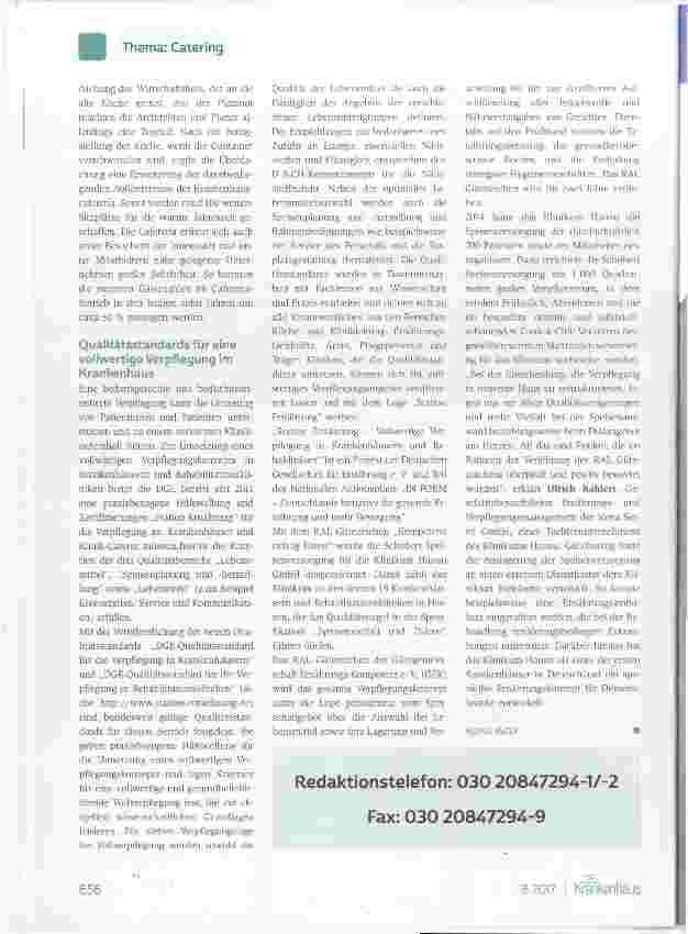 Vorschauseite 4: Konzepte für die Krankenhausküche