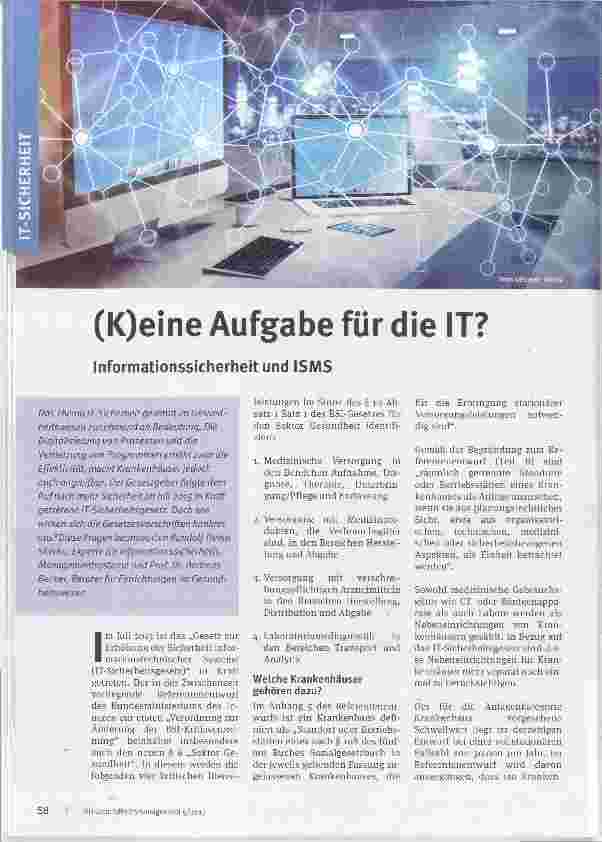 Vorschauseite 1: (K)eine Aufgabe für die IT?Informationssicherheit und ISMS