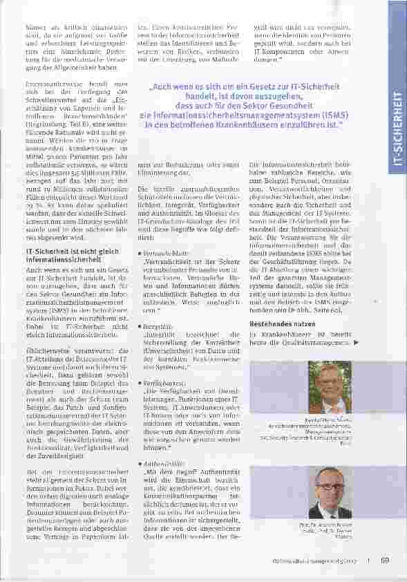 Vorschauseite 2: (K)eine Aufgabe für die IT?Informationssicherheit und ISMS