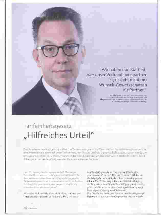 Vorschauseite 1: Tarifeinheitsgesetz „Hilfreiches Urteil“