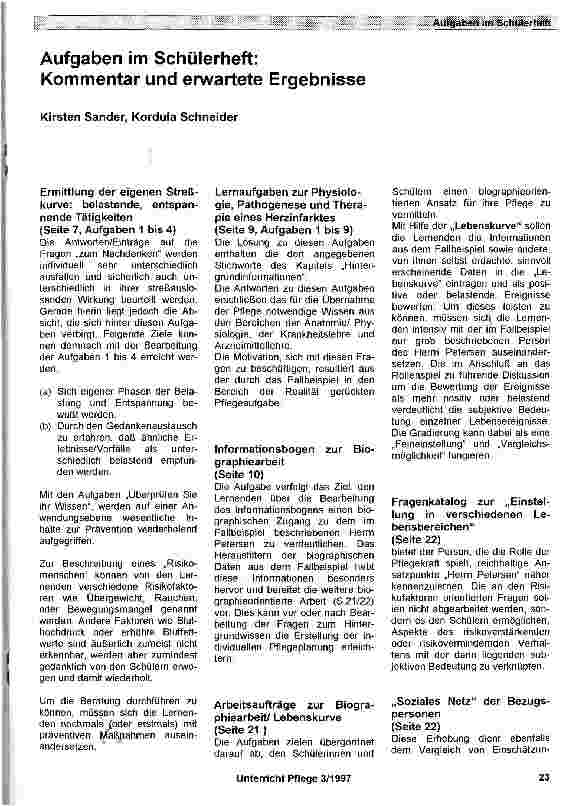 Vorschauseite 1: Aufgaben im Schülerheft: Kommentar und erwartete Ergebnisse