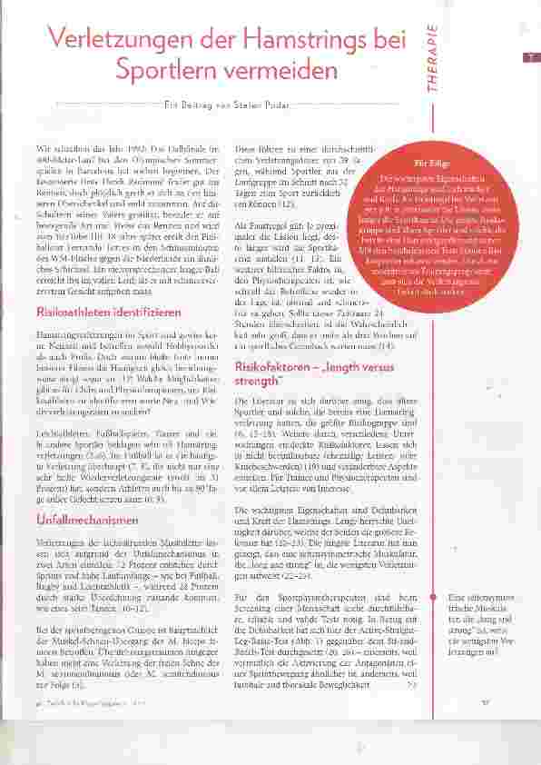 Vorschauseite 2: Verletzungen der Hamstrings bei Sportlern vermeiden