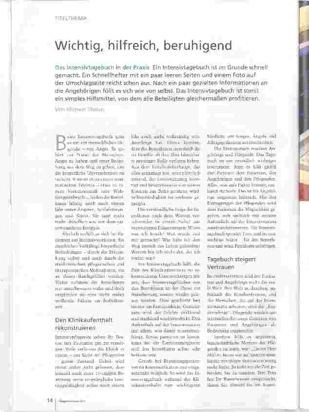Vorschauseite 1: Wichtig, hilfreich, beruhigend