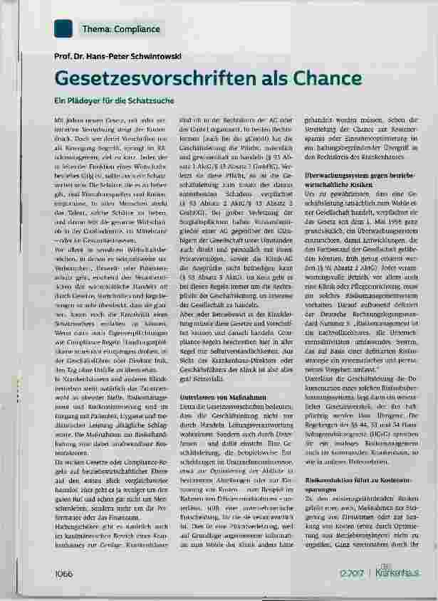 Vorschauseite 1: Hans-Peter Schwintowski