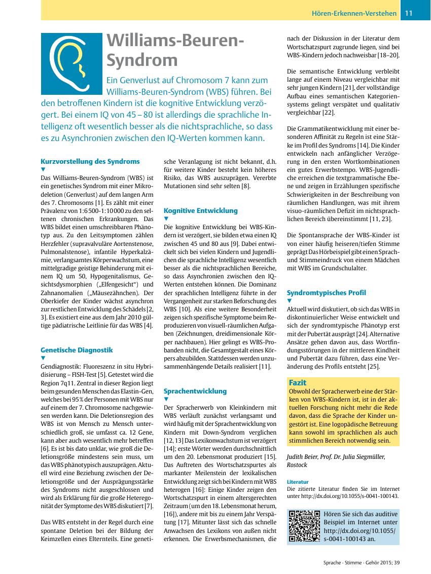 Vorschauseite 1: Williams-Beuren-Syndrom