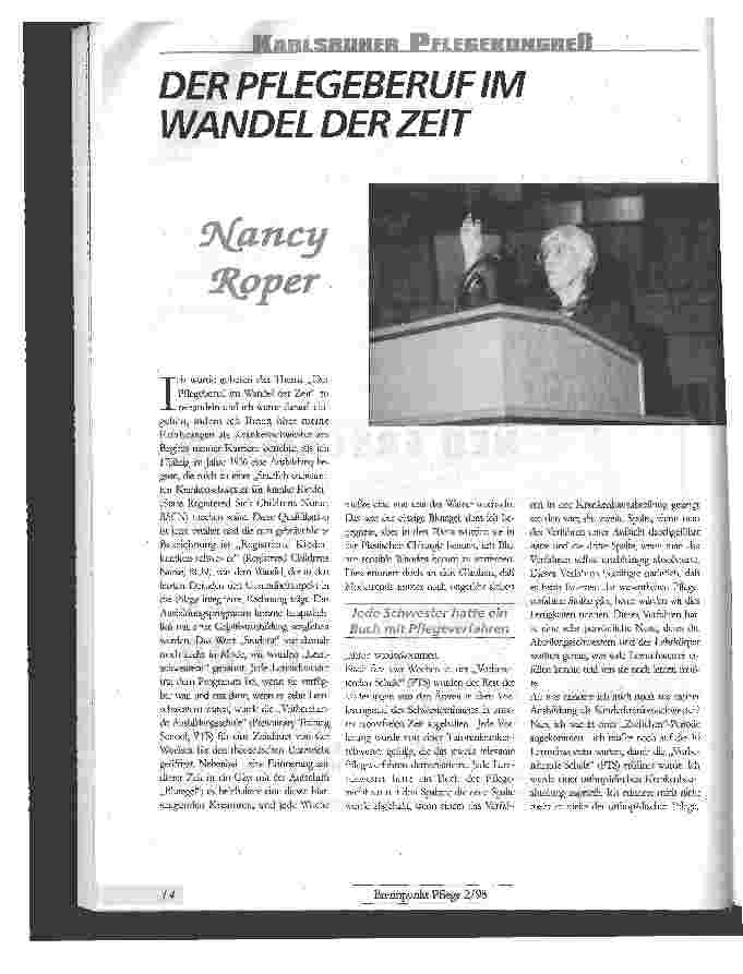 Vorschauseite 1: Der Pflegeberuf im Wandel der Zeit