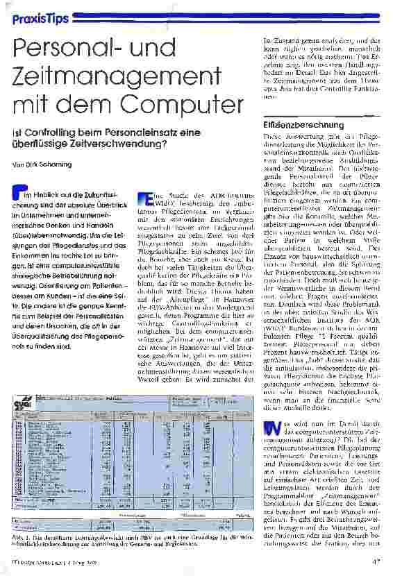 Vorschauseite 1: Personalund Zeitmanagement mit dem Computer Ist Controlling beim Personaleinsatz eine überflüssige Zeitverschwendung?