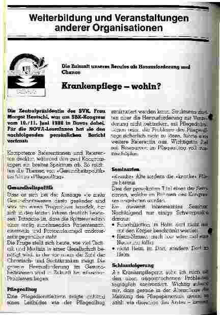 Vorschauseite 1: Die Zukunft unseres Berufes als Herausforderung und Chance Krankenpflege wohin