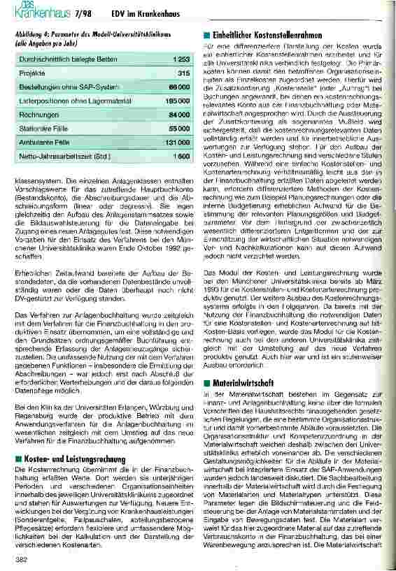 Vorschauseite 6: Die Einführung der SAP-Verfahren für das Rechnungswesen und die Materialwirtschaft der bayerischen Universitätsklinika