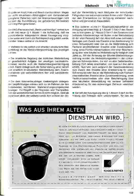 Vorschauseite 5: Befristung von Arbeitsverträgen mit nachgeordneten Ärzten (Teil 1)