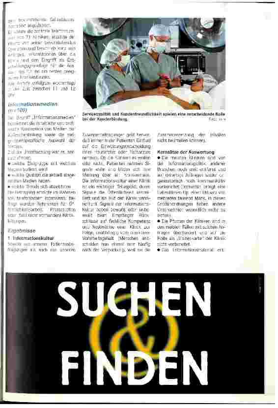 Vorschauseite 2: Informationskultur und Informationsmedien im deutschen Klinikmarkt Welche Signale werden ausgesandt?