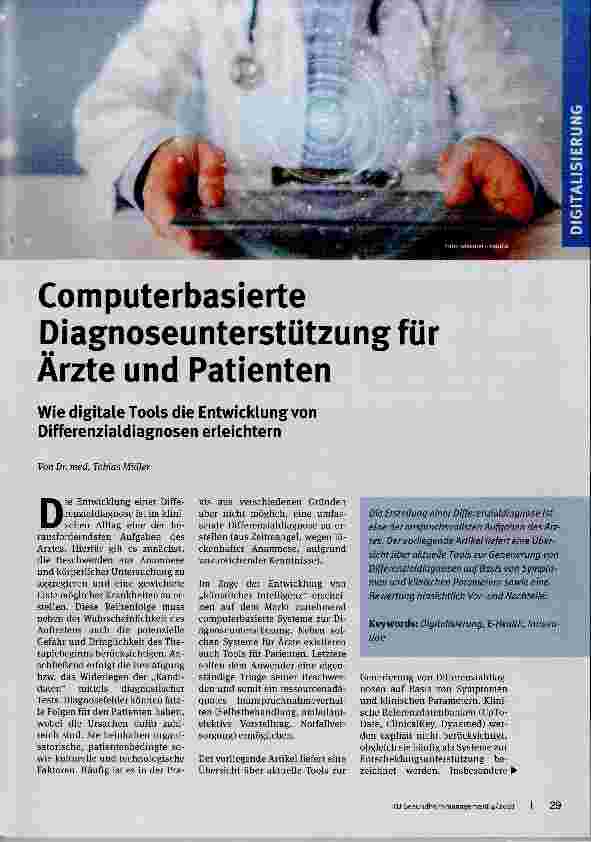 Vorschauseite 1: Computerbasierte Diagnoseunterstützung für Arzte und Patienten