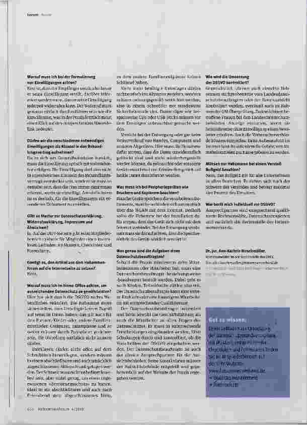 Vorschauseite 3: Rechtsforum Die DSGVO: noch Fragen?