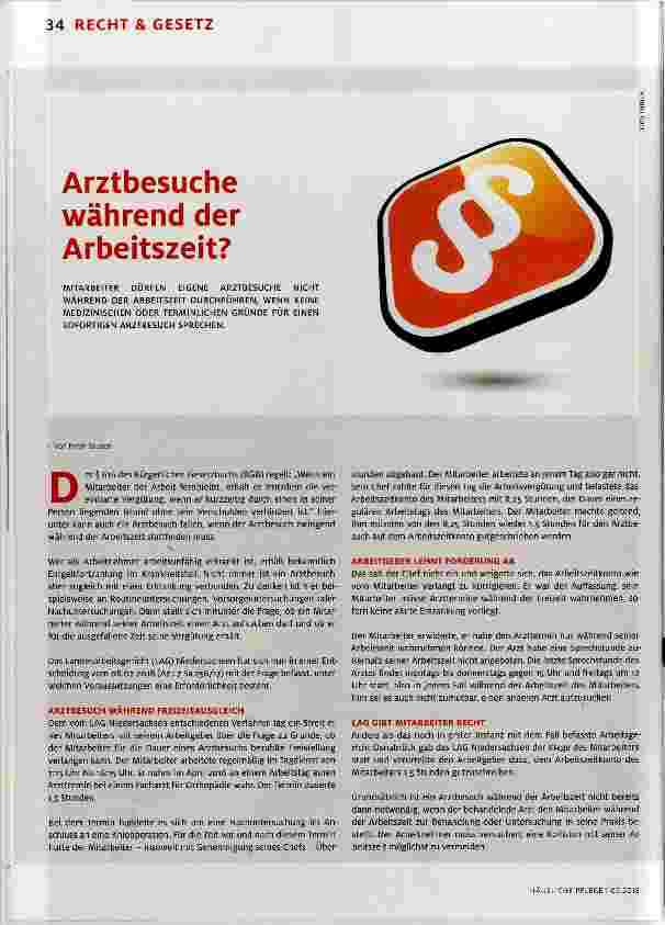 Vorschauseite 1: Arztbesuche während der Arbeitszeit