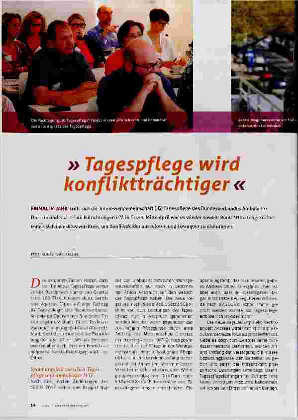 Vorschauseite 1: Tagespflege wird konfliktträchtiger