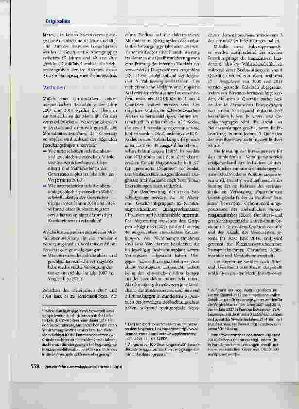 Vorschauseite 2: Kompression oder Expansion der Morbidität in der ambulanten Versorgung? Die Generation 65plus in 2007 und 2014