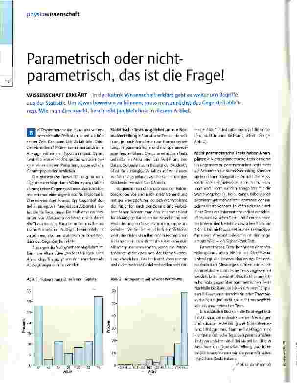 Vorschauseite 1: Parametrisch oder nicht-parametrisch, das ist die Frage!