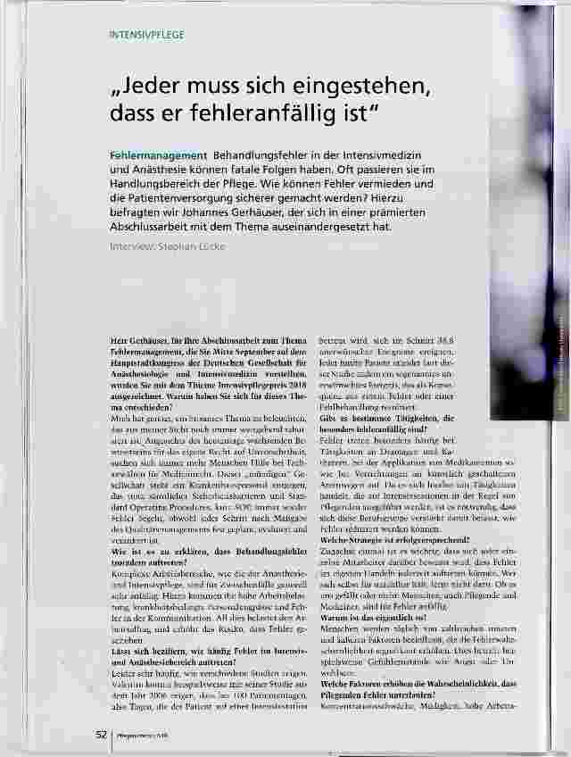 Vorschauseite 1: „Jeder muss sich eingestehen, dass er fehleranfällig ist