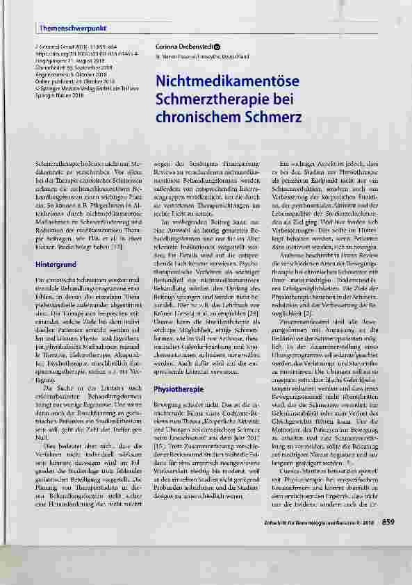 Vorschauseite 1: Nichtmedikamentöse Schmerztherapie bei chronischem Schmerz