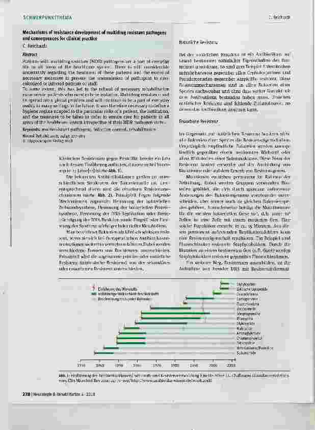 Vorschauseite 2: Mechanismen der Resistenzentwicklung; Multiresistenter Erreger und Konsequenzen für die Praxis