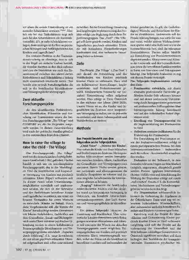 Vorschauseite 3: Unterstützung von Kindern mit psychisch erkrankten Eltern: Stand der Forschung und Vorstellung von zwei Praxisprojekten
