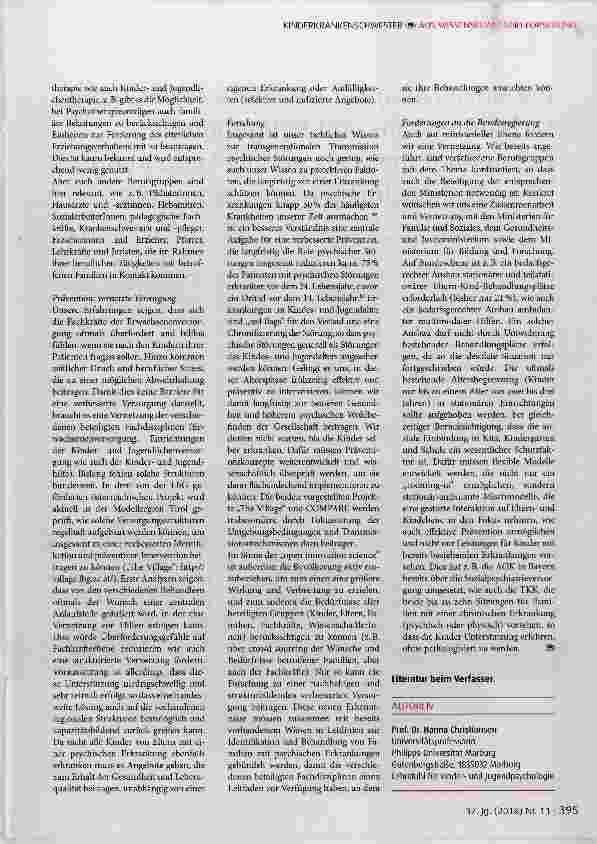 Vorschauseite 6: Unterstützung von Kindern mit psychisch erkrankten Eltern: Stand der Forschung und Vorstellung von zwei Praxisprojekten