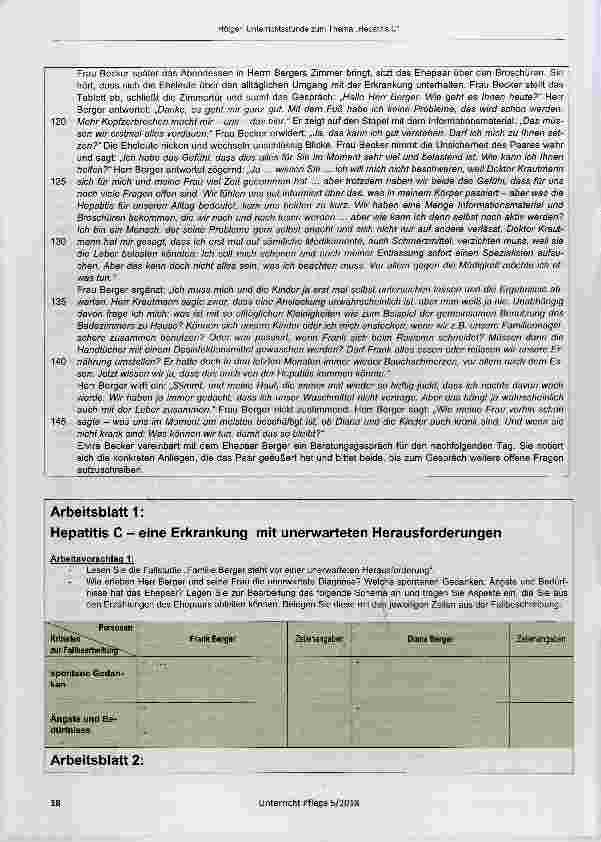 Vorschauseite 4: Unterrichtsstunde: Hepatitis C eine Erkrankung, die nicht nur „die anderen“ betrifft