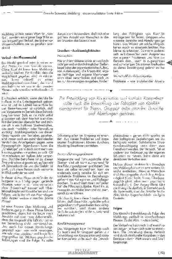 Vorschauseite 2: Mobbing - ein unterschätzter Kostenfaktor