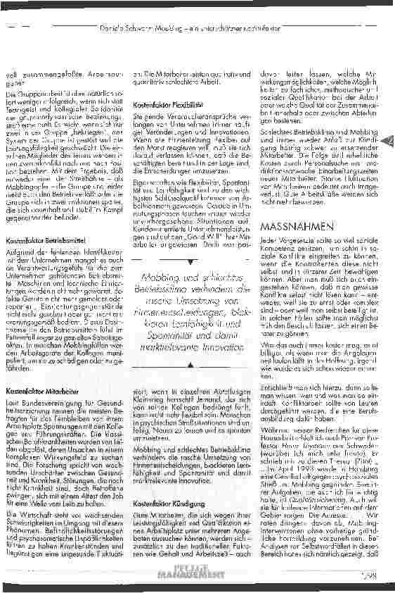 Vorschauseite 4: Mobbing - ein unterschätzter Kostenfaktor
