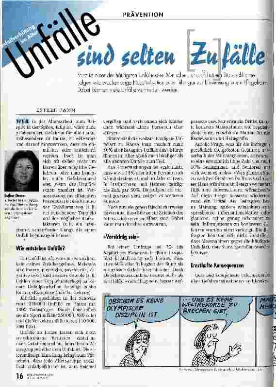 Vorschauseite 1: Unfälle sind selten Zufälle Unfallverhütung im Alter