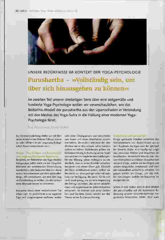 Vorschauseite 1: Purushartha »Vollständig sein, um über sich hinausgehen zu können«