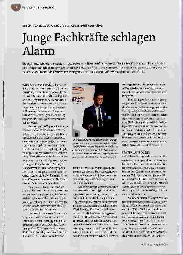 Vorschauseite 1: Junge Fachkräfte schlagen Alarm